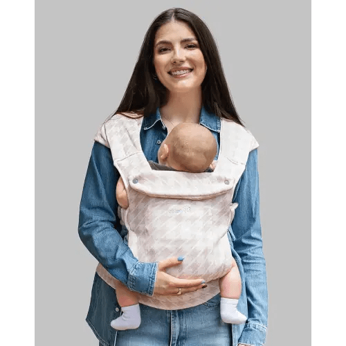 GROWNSY Baby Carrier Newborn to Toddler, Cozy Baby Wraps Carrier, Ergonomic Baby Carrier with Head Support, Tweed Pink