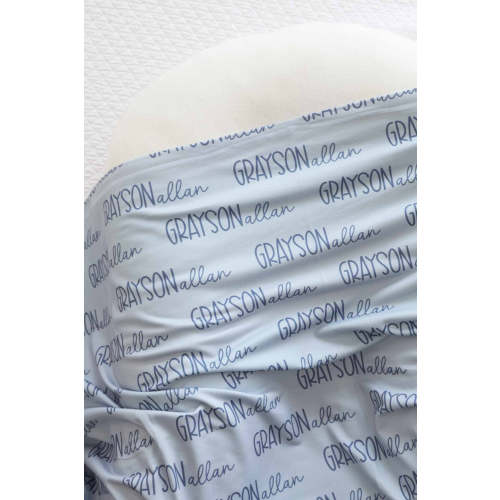 Personalized Baby Name Swaddle Blanket Font Duo | Best Selling Blues