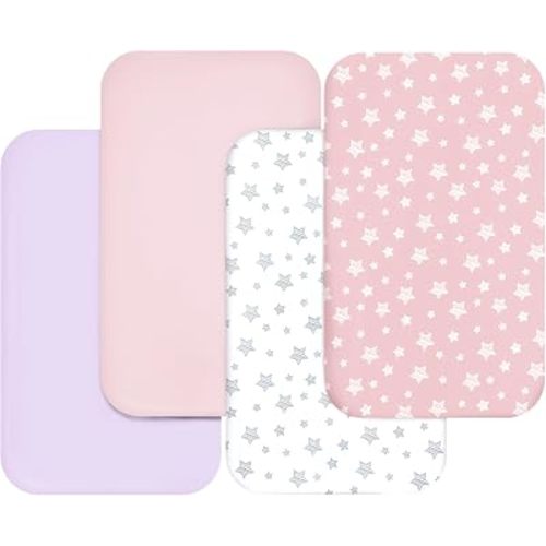 Bassinet Sheets for Girls(33" x 20"), Compatible with AirClub Bassinet