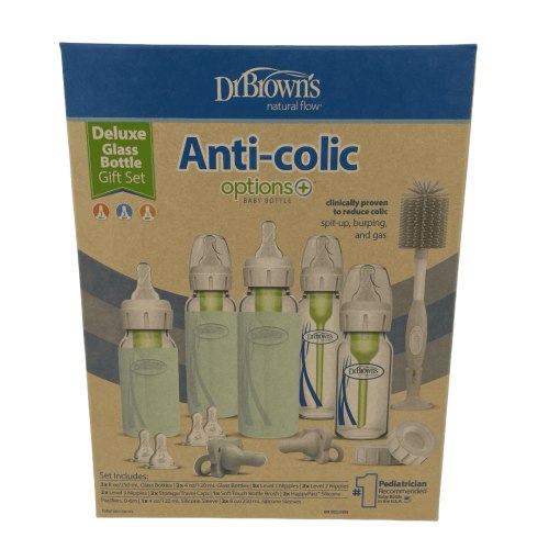 Dr. Brown's Options+ Narrow Glass Anti-Colic Deluxe Baby Bottle Gift Set 22 Pieces SB06006