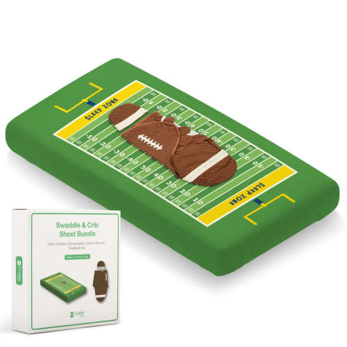 Football Swaddle + Crib Sheet Bundle