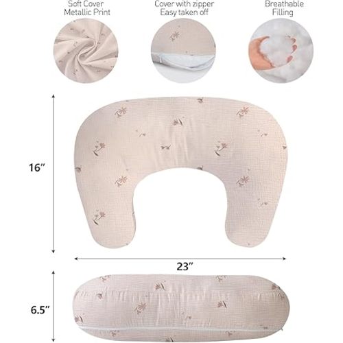 Nursing Pillow with Breathable Cotton Removable Cover