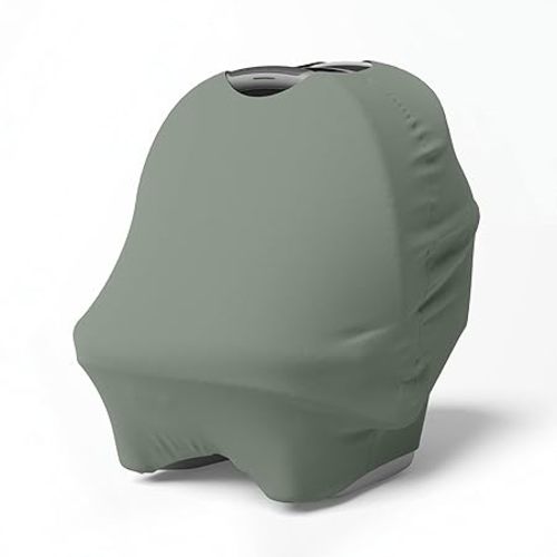 MOZAH Baby Multi-Use Cover: 9-in-1 Car Seat Covers for Babies, Nursing Cover for Breastfeeding & More, Ultra-Soft & Stretchy Infant Car Seat Cover (Roman Green)