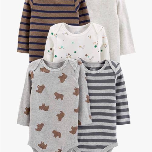 Simple Joys by Carter's Baby Boys Long-Sleeve Bodysuit Pack of 5Bodysuit