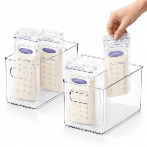 2 Pack Breastmilk Storage Bag Freezer Containers with Flattening Tools