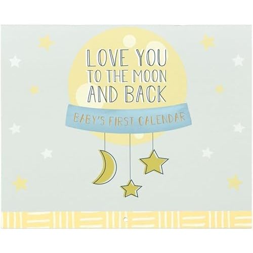 C.R Gibson BA3-23934 Love You to The Moon and Back Gender Neutral Baby's First Year Calendar, 11" W x 9'' H