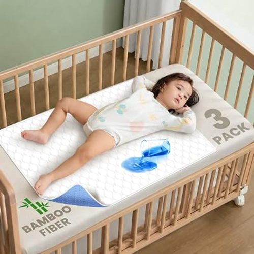 Baby & Kids Pee Pads Viscose from Bamboo 3 Pack, 100% Waterproof