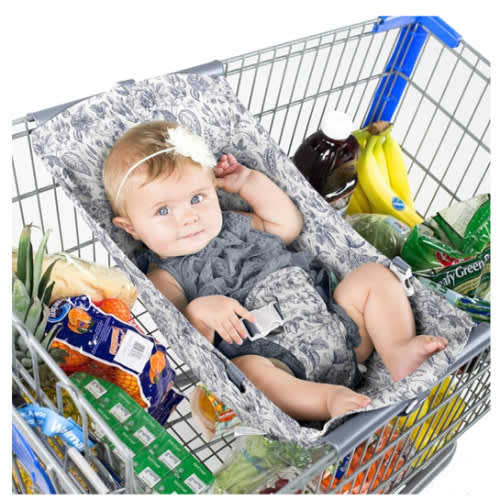 Shopping Cart Hammock for Infants and Toddlers, Cart Seats for Babies, for All Car Seat Models, Grocery Cart Hammock for Baby, Capacity of up to 50 lbs (Heritage Blue)