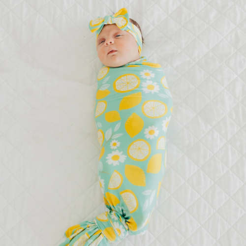 Knit Swaddle Blanket - Lemon