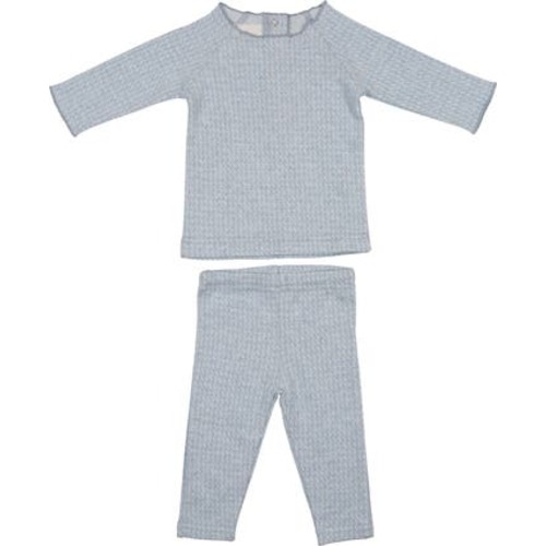 Wave Stripe Cotton Top & Pants Set, 2T