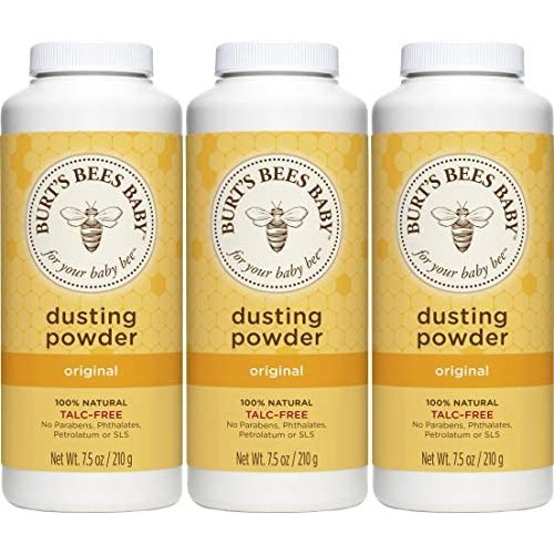 Burt's Bees Baby 100% Natural Dusting Powder, Talc-Free Baby Powder - 7.5 Ounces Bottle - Pack of 3 - Multi-Pack