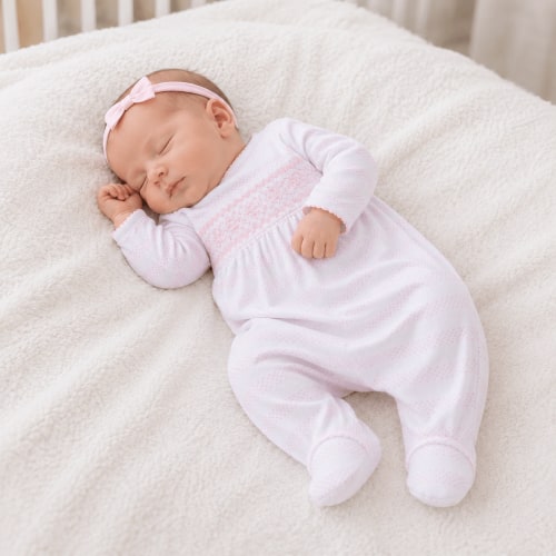 Baby of Mine Smocked Footie - Pink