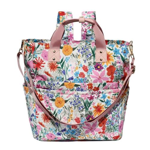 Itopfox 3-in-1 Convertible Diaper Tote Backpack with Insulated Pockets, Adjustable Straps, Water-Resistant for Women