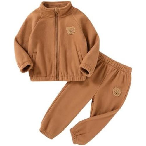 Happy Town Toddler Fall Clothes for Boys Baby Girls Sweatsuits Winter Zipper Sweatshirt Jogger Sweatpants Outfits Set