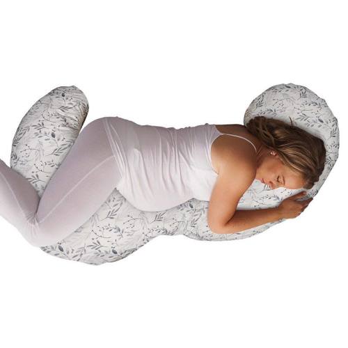 Boppy Total Body Pregnancy Pillow - Gray Scattered Leaves