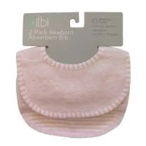 Bilbi Newborn Absorbent Bib - Melange Pink - 2 Pack | Baby Bunting AU