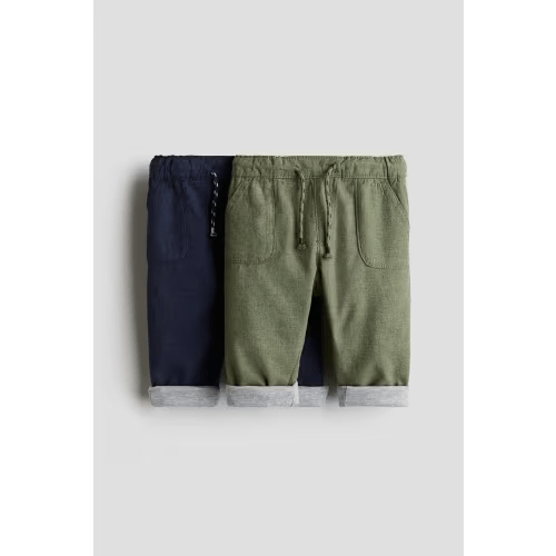 2-PACK FULLY LINED COTTON PANTS | 12M