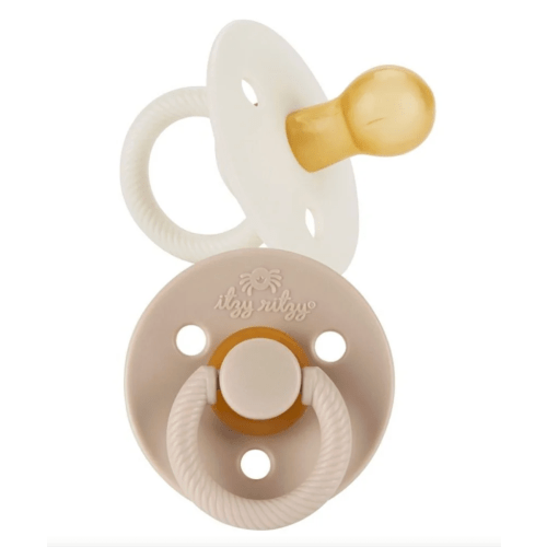 Itzy Ritzy Soother 2 Pack Natural Rubber Pacifier 0-6M Coconut & Toast