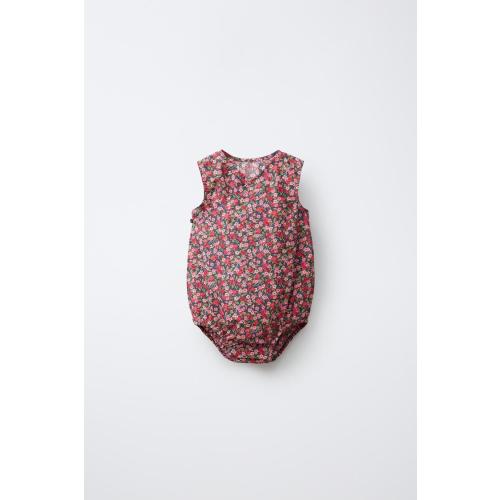 FLORAL PRINT ROMPER MADE WITH LIBERTY FABRIC - Pink | ZARA United States