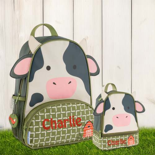 Personalized Cow Backpack, Stephen Joseph Lunch Pal, Custom Kids Animal Backpack