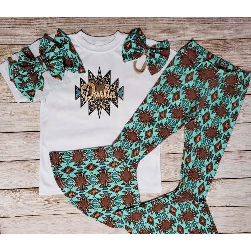 Girls outfits - Aztec clothes - baby girl clothes - girls belle bottoms