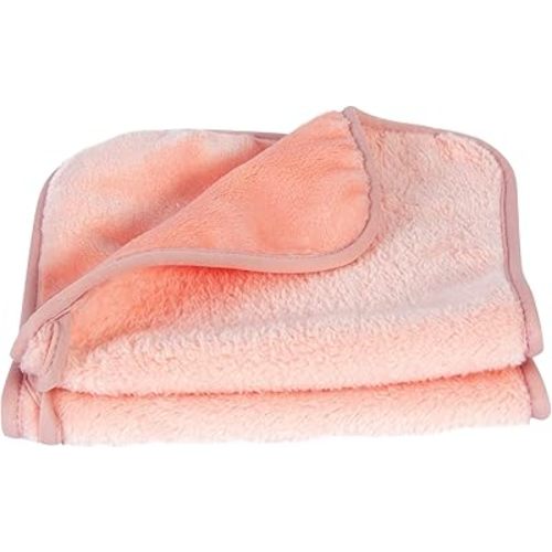Eurow Reusable Makeup Remover Cloths, Soft Microfiber Face Towels for All Skin Types, Chemical-Free, Protective, Machine Washable, Gentle & Effective Facial Cleansing, 8"x16", Coral, 2-Pack