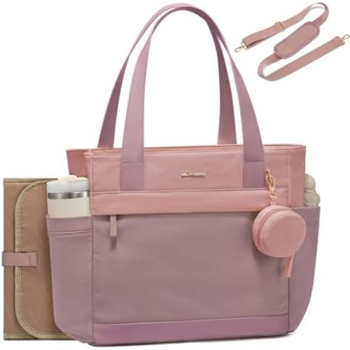 LOVEVOOK Diaper Bag Tote Large Baby Bag for Mom Hostipal and Travel Diaper Tote for Baby Boy with Pacifier Case Changing Pad