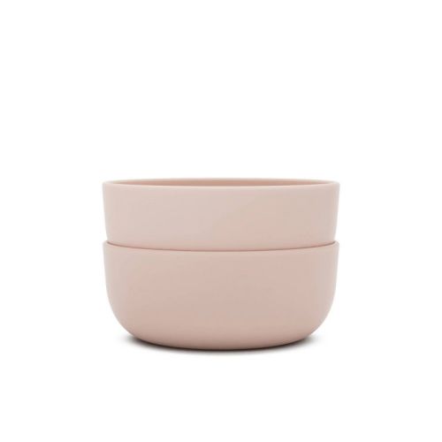Lalo 2pk Silicone Dining Bowls - Grapefruit