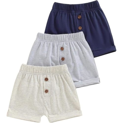 Baby Boys' Toddler 3-Pack Pull-on Jogger Shorts Classic Fit Elastic Waist Shorts Kids Multipacks Pants (Blue B, 6-12 Months)