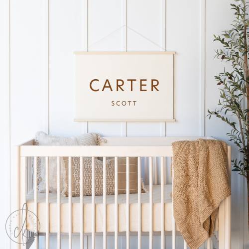 Personalized Baby Name | Hanging Canvas | Personalized Baby Gift | Nursery Wall Decor | Custom Baby Name Sign | Carter Scott
