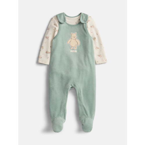 Disney Baby Winnie the Pooh Infant Footed Overall Set, 2-Piece, Sizes Newborn-6/9M