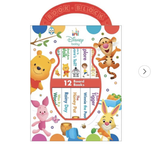 Disney Baby: Winnie the Pooh - My First Library - 12 Board Book Set - First Words, Counting, and More! - PI Kids
