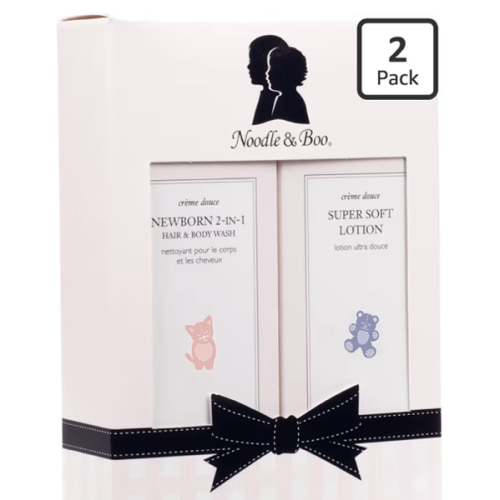 Noodle & Boo Bundle of Joy Newborn Baby Gift Set ; Newborn 2-in-1 Hair & Body Wash, Super Soft Baby Lotion