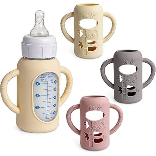 3 Pack Silicone Sleeves for Dr. Brown's Glass Bottles 4 OZ - Anti Breakage