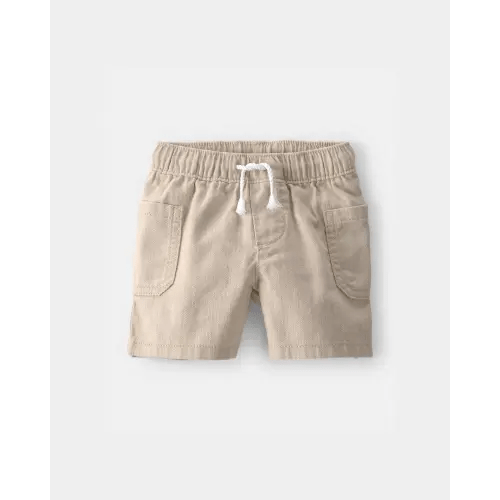 Baby Boy Twill Drawstring Shorts - Khaki - OshKosh B'gosh | Carter's