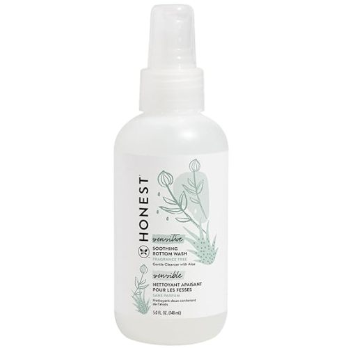 The Honest Company Soothing Baby Bottom Wash, Gently Cleanses and Refreshes, Naturally Derived Non-Irritating Made with Aloe, 5 fl oz