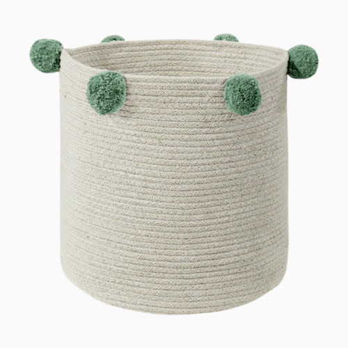 Cotton Bubbly Basket - Natural/Green