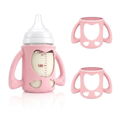 2-Pack Silicone Sleeves for Pigeon Glass Nursing Bottle 5.4 oz