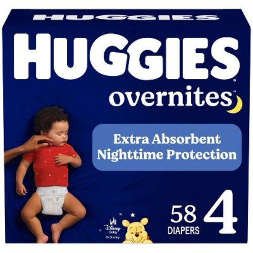 Huggies Overnites Nighttime Protection Diapers - Size 4 - 58ct