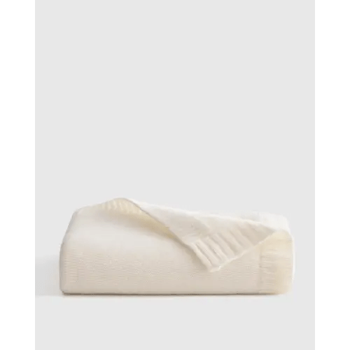 Luxe Knit Cashmere Baby Blanket in Ivory