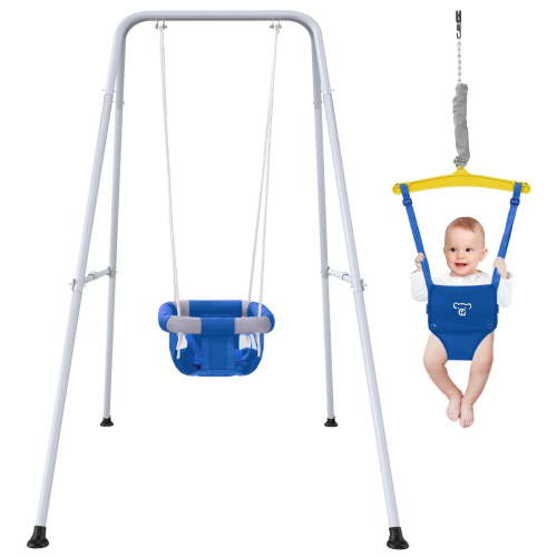 G TALECO GEAR 2-in-1 Baby Jumper and Swing, Indoor Outdoor Baby Swing for 6-24 Months Infant Toddler