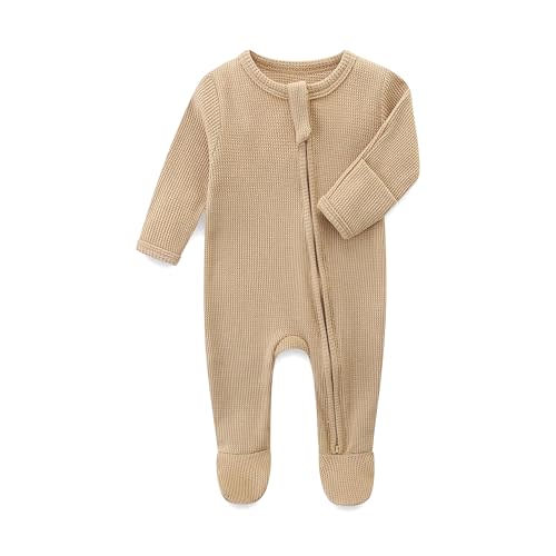 Baby Footies with Mittens, Infant 2-Way Zip Organic Cotton Jumpsuit
