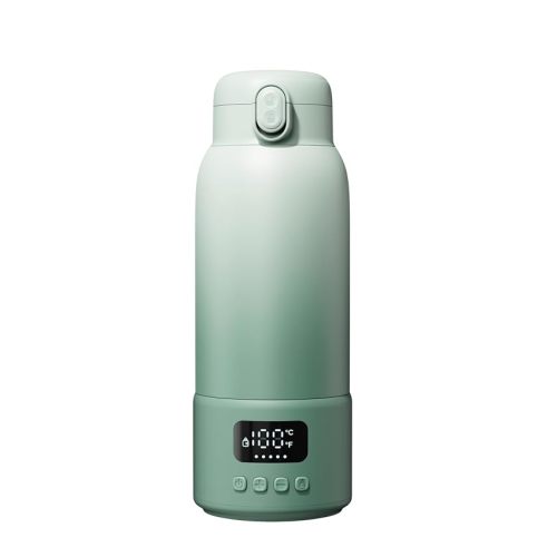 Portable Bottle Warmer for Travel, 17oz Large Capacity, 2-Min Fast Heating, Keep Warm Function, Long Battery Life, Ideal for Heating Breast Milk and Water On-the-Go, Green