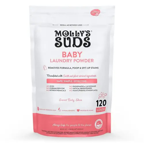 Molly's Suds Baby Laundry Detergent Powder | Removes Formula, Poop & Spit-Up Stains | Extra Gentle for Newborns (Sweet Baby Shea)