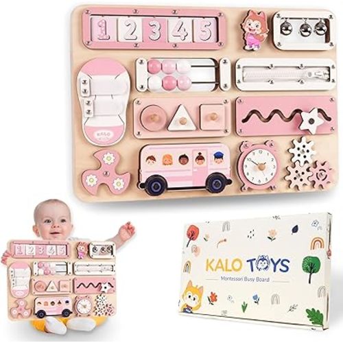 Large Busy Board Montessori Toys for 1 2 3 Year Old - Sensory Toys for Toddlers 1-3 - Fine Motor Skills & Early Learning - Montessori Gift for Boys & Girls - Travel-Friendly & Safe