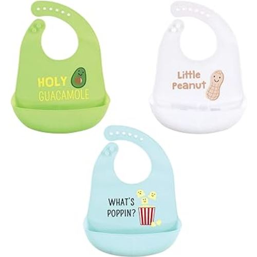 Hudson Baby Unisex Baby Silicone Bibs, Guacamole, One Size
