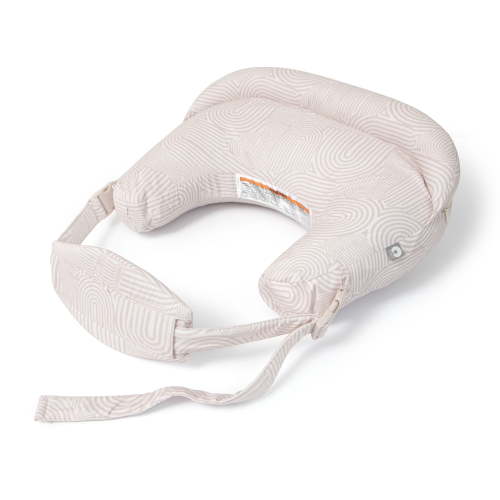 Boppy Complete Nursing Pillow – Ergonomic Bottle and Breastfeeding Pillow – 2-in-1 CloseComfort Design With Belt and Full-Length Positioning Bolster-Oat Retro Arches