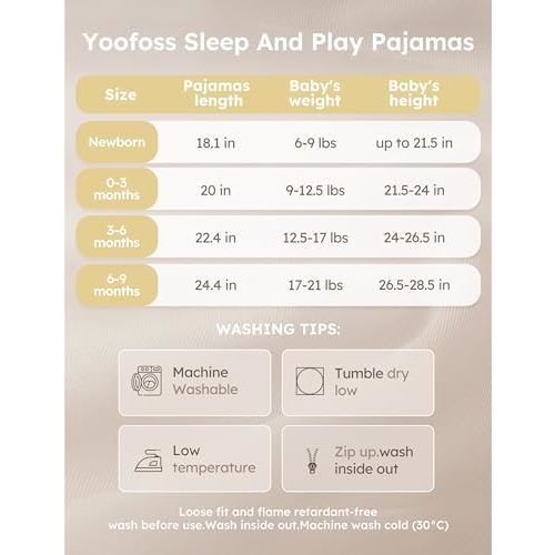 Yoofoss Rayon Made From Bamboo Baby Pajamas 3pcs Newborn Sleepers For Boy Girl Clothes, 3-6 Months Footed Pajamas Zipper Baby Pjs with Mitten,Gradient brown
