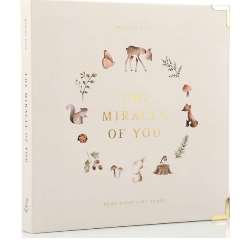 Keepsake Baby Memory Book for Boys and Girls – Timeless First 5 Year Baby Book – Neutral Journal Scrapbook or Photo Album - Record a Milestone for Every Event from Birth to Age 5