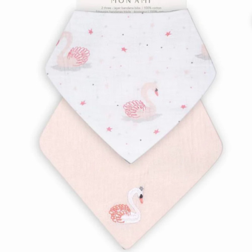 French Swan 2 Pk Bib Set